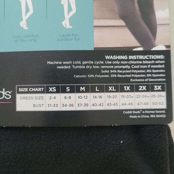 Cuddl Duds Large Black Long Sleeve Crew Shirt FLEECEWEAR Stretch Warm Top NEW - Picture 7 of 9